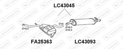  LC43045 VENEPORTE Глушитель выхлопных газов конечный