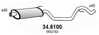  346100 ASSO Средний глушитель выхлопных газов