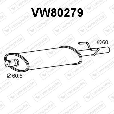  VW80279 VENEPORTE Предглушитель выхлопных газов