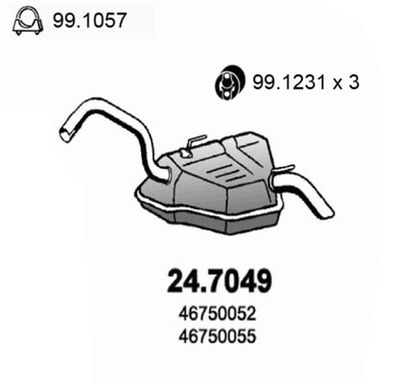  247049 ASSO Глушитель выхлопных газов конечный