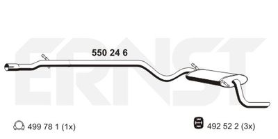  550246 ERNST Глушитель выхлопных газов конечный