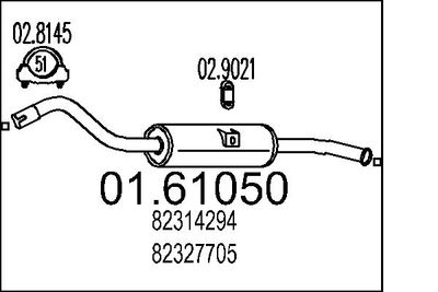  0161050 MTS Глушитель выхлопных газов конечный