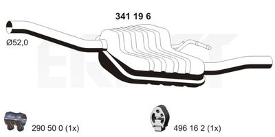  341196 ERNST Глушитель выхлопных газов конечный