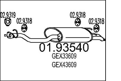  0193540 MTS Глушитель выхлопных газов конечный