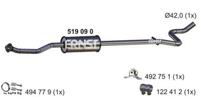  519090 ERNST Средний глушитель выхлопных газов