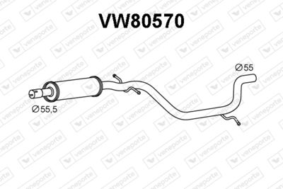  VW80570 VENEPORTE Средний глушитель выхлопных газов