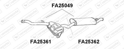  FA25049 VENEPORTE Глушитель выхлопных газов конечный