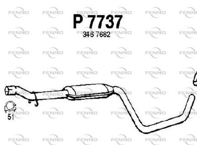  P7737 FENNO Средний глушитель выхлопных газов