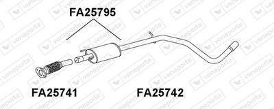  FA25795 VENEPORTE Средний глушитель выхлопных газов