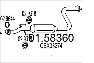  0158360 MTS Средний глушитель выхлопных газов