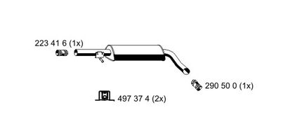  202091 ERNST Средний глушитель выхлопных газов