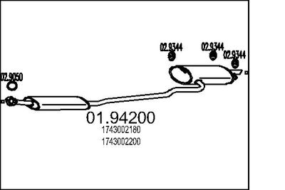  0194200 MTS Глушитель выхлопных газов конечный