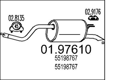  0197610 MTS Глушитель выхлопных газов конечный