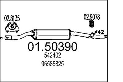  0150390 MTS Средний глушитель выхлопных газов