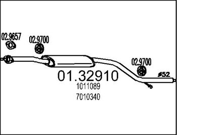  0132910 MTS Средний глушитель выхлопных газов