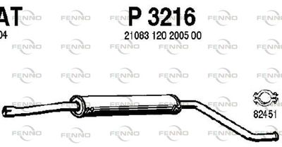  P3216 FENNO Средний глушитель выхлопных газов