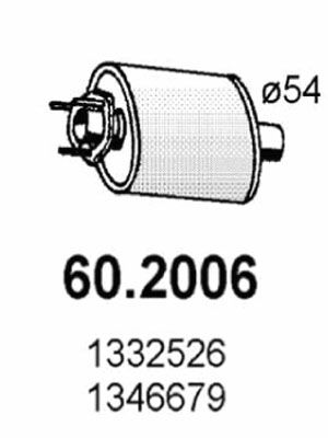  602006 ASSO Предглушитель выхлопных газов