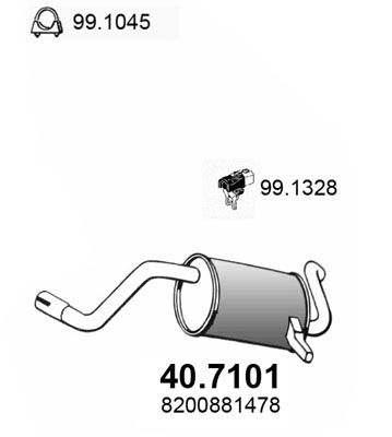  407101 ASSO Глушитель выхлопных газов конечный