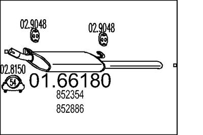  0166180 MTS Глушитель выхлопных газов конечный
