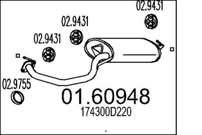  0160948 MTS Глушитель выхлопных газов конечный