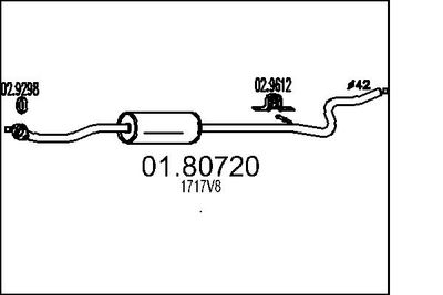  0180720 MTS Средний глушитель выхлопных газов