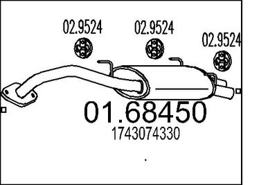  0168450 MTS Глушитель выхлопных газов конечный