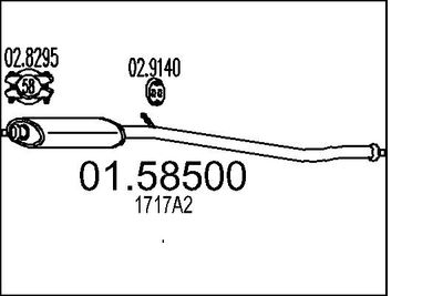  0158500 MTS Средний глушитель выхлопных газов