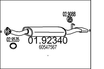  0192340 MTS Глушитель выхлопных газов конечный