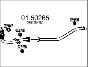  0150265 MTS Средний глушитель выхлопных газов