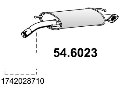  546023 ASSO Средний глушитель выхлопных газов