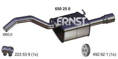  650250 ERNST Глушитель выхлопных газов конечный