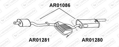  AR01280 VENEPORTE Глушитель выхлопных газов конечный