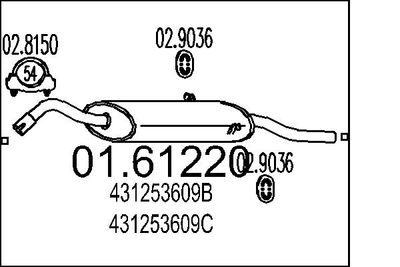  0161220 MTS Глушитель выхлопных газов конечный