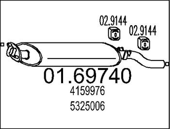  0169740 MTS Глушитель выхлопных газов конечный