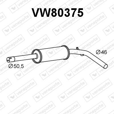  VW80375 VENEPORTE Средний глушитель выхлопных газов