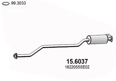  156037 ASSO Средний глушитель выхлопных газов