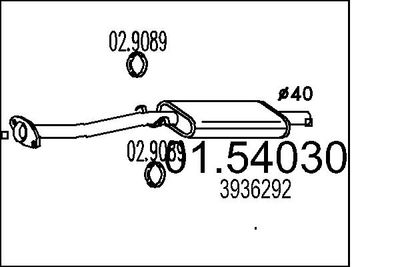  0154030 MTS Средний глушитель выхлопных газов