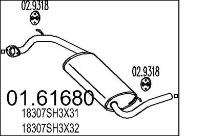  0161680 MTS Глушитель выхлопных газов конечный