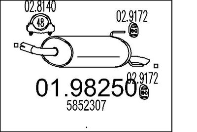  0198250 MTS Глушитель выхлопных газов конечный