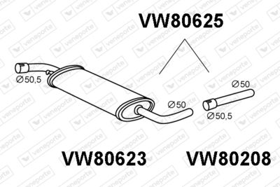  VW80625 VENEPORTE Предглушитель выхлопных газов