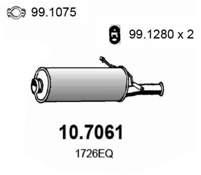  107061 ASSO Глушитель выхлопных газов конечный