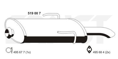  519007 ERNST Глушитель выхлопных газов конечный