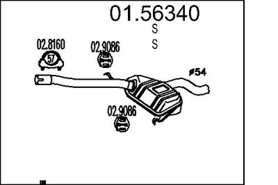  0156340 MTS Средний глушитель выхлопных газов