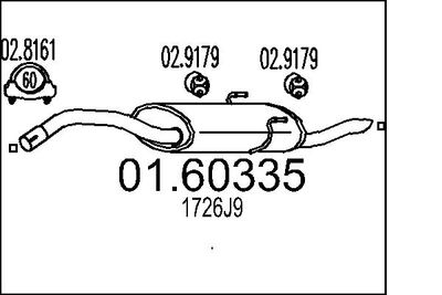 0160335 MTS Глушитель выхлопных газов конечный