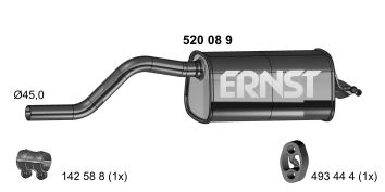  520089 ERNST Глушитель выхлопных газов конечный