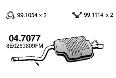  047077 ASSO Глушитель выхлопных газов конечный