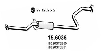 156036 ASSO Средний глушитель выхлопных газов