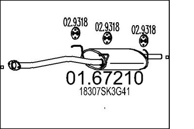  0167210 MTS Глушитель выхлопных газов конечный