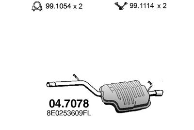  047078 ASSO Глушитель выхлопных газов конечный