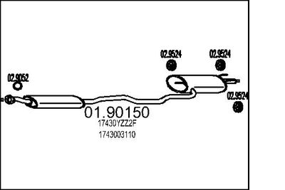  0190150 MTS Глушитель выхлопных газов конечный